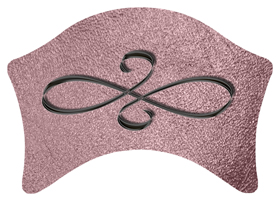 DABAN-601-BK-SH-OR Black Scroll Shimmer Orchid